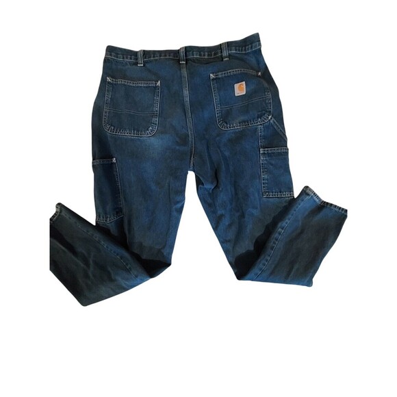 Vintage Carhartt Dungaree Fit Medium Wash Denim Work Carpenter Pants Sz 38x30 - Picture 10 of 10